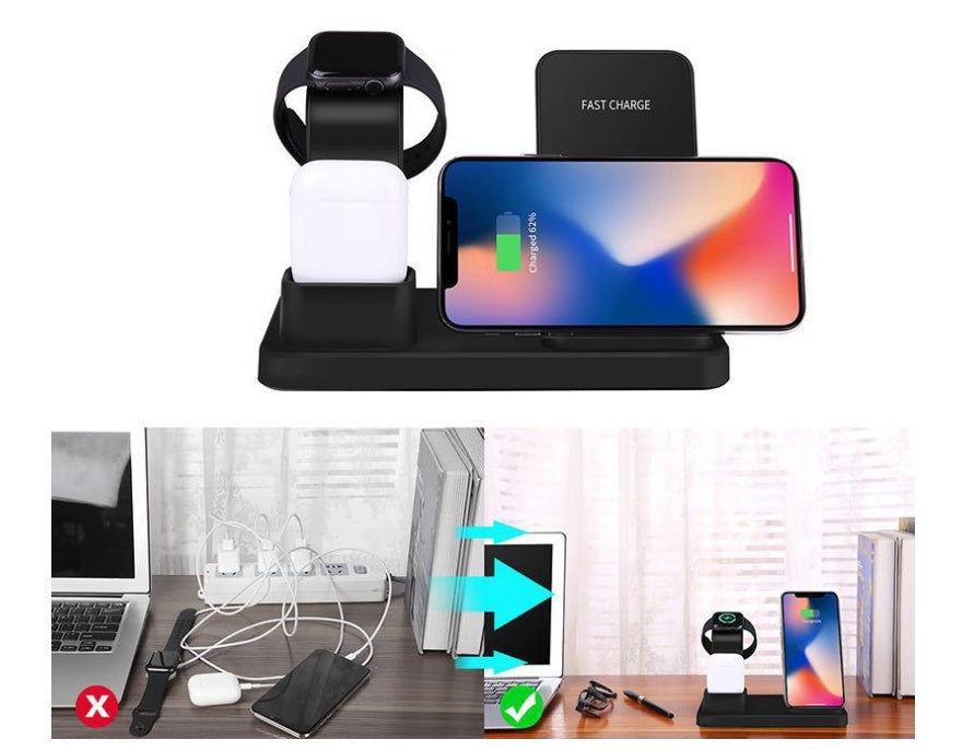 JMT-335690 Vertical Wireless Charger with TYPE-C Input and 1000mA Output - Available in Black and Gray