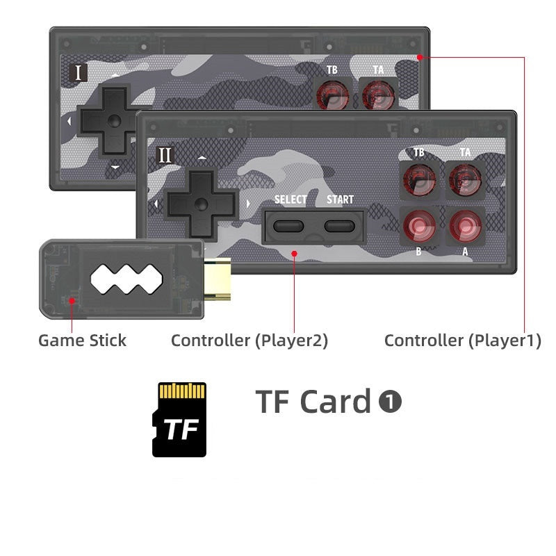 JMT-335690 Wireless 8-Bit Classic Game Console with Two Controllers and 568 Built-in Games