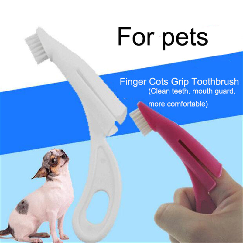 JMT-335754 Pet Finger Toothbrush for Dogs and Cats - Soft Silicone Bristles for Gentle Dental Care, Ergonomic Design, Lightweight and Portable for All Breeds