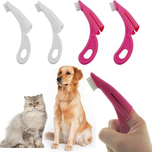 JMT-335754 Pet Finger Toothbrush for Dogs and Cats - Soft Silicone Bristles for Gentle Dental Care, Ergonomic Design, Lightweight and Portable for All Breeds