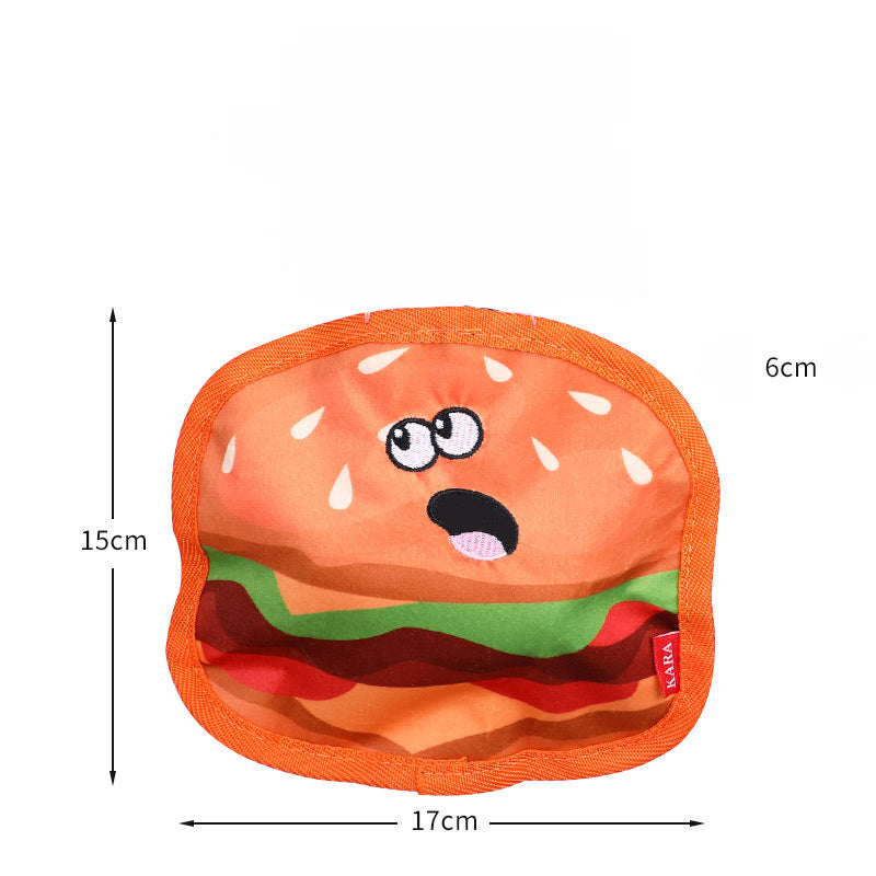 JMT-335818 Durable Crinkle Squeaky Dog Toy for Interactive Play - Stuffing-Free Hamburger Design