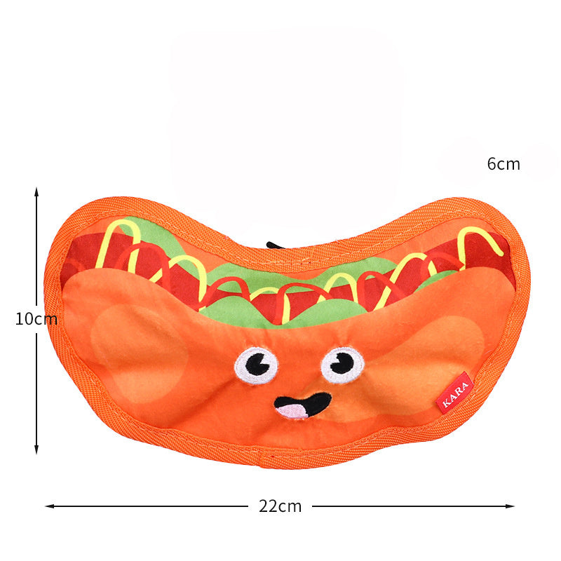 JMT-335818 Durable Crinkle Squeaky Dog Toy for Interactive Play - Stuffing-Free Hamburger Design