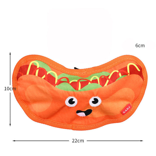 JMT-335818 Durable Crinkle Squeaky Dog Toy for Interactive Play - Stuffing-Free Hamburger Design