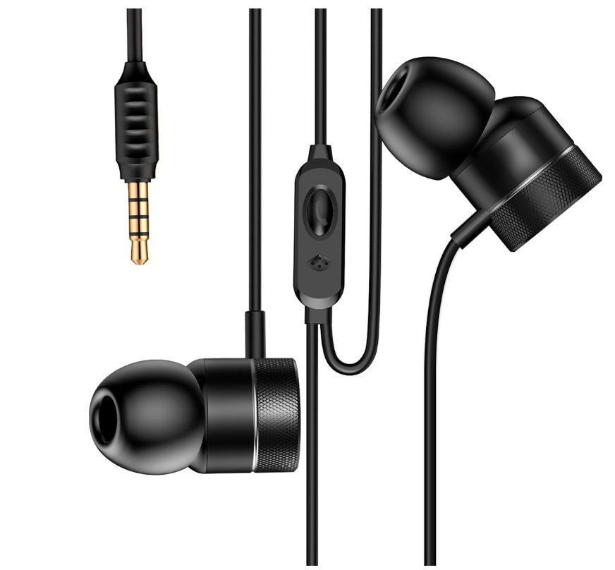 JMT-335818 Ergonomic Wired 3.5mm Stereo Headphones with Mini Control for iPhone, Galaxy, Huawei, and More