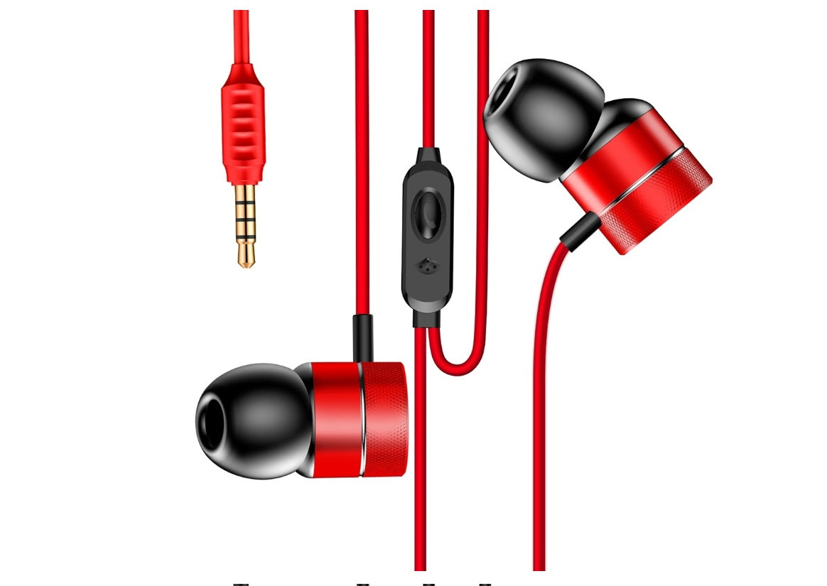 JMT-335818 Ergonomic Wired 3.5mm Stereo Headphones with Mini Control for iPhone, Galaxy, Huawei, and More