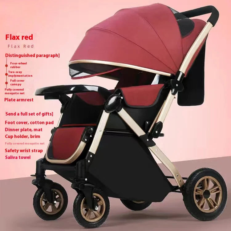 JMT-335818 Foldable Stainless Steel Two-Way Stroller with Armrest for Easy Travel