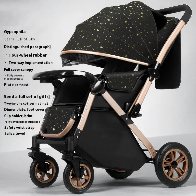 JMT-335818 Foldable Stainless Steel Two-Way Stroller with Armrest for Easy Travel