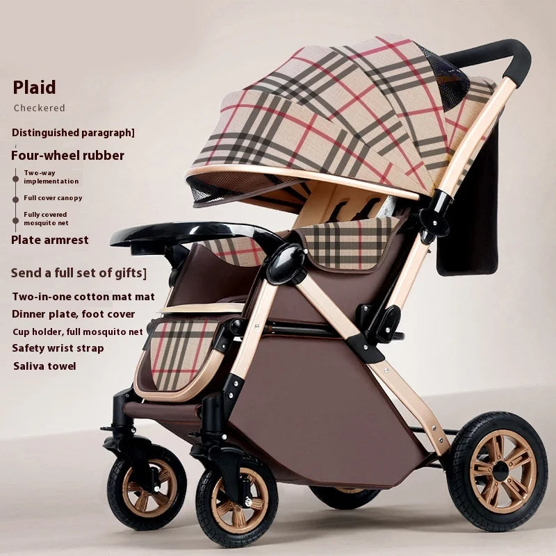 JMT-335818 Foldable Stainless Steel Two-Way Stroller with Armrest for Easy Travel