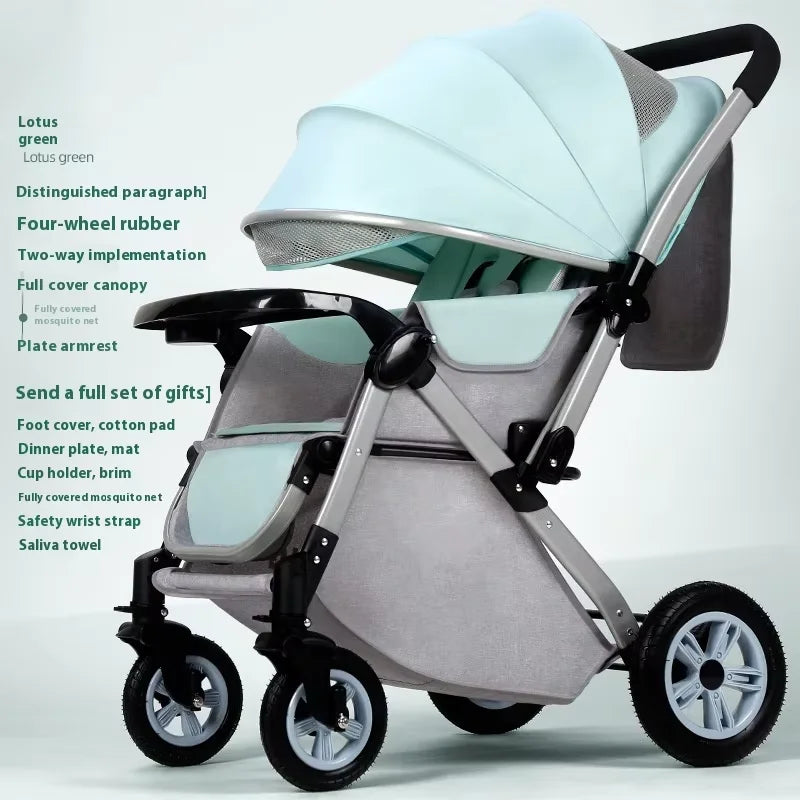 JMT-335818 Foldable Stainless Steel Two-Way Stroller with Armrest for Easy Travel
