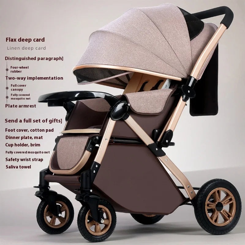 JMT-335818 Foldable Stainless Steel Two-Way Stroller with Armrest for Easy Travel