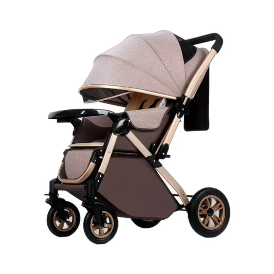 JMT-335818 Foldable Stainless Steel Two-Way Stroller with Armrest for Easy Travel