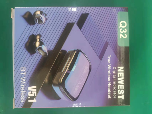 JMT-336010 Q32 TWS Bluetooth 5.1 Wireless Earbuds for Sports and Gaming - In-Ear Handsfree Headphones with LED Indicator