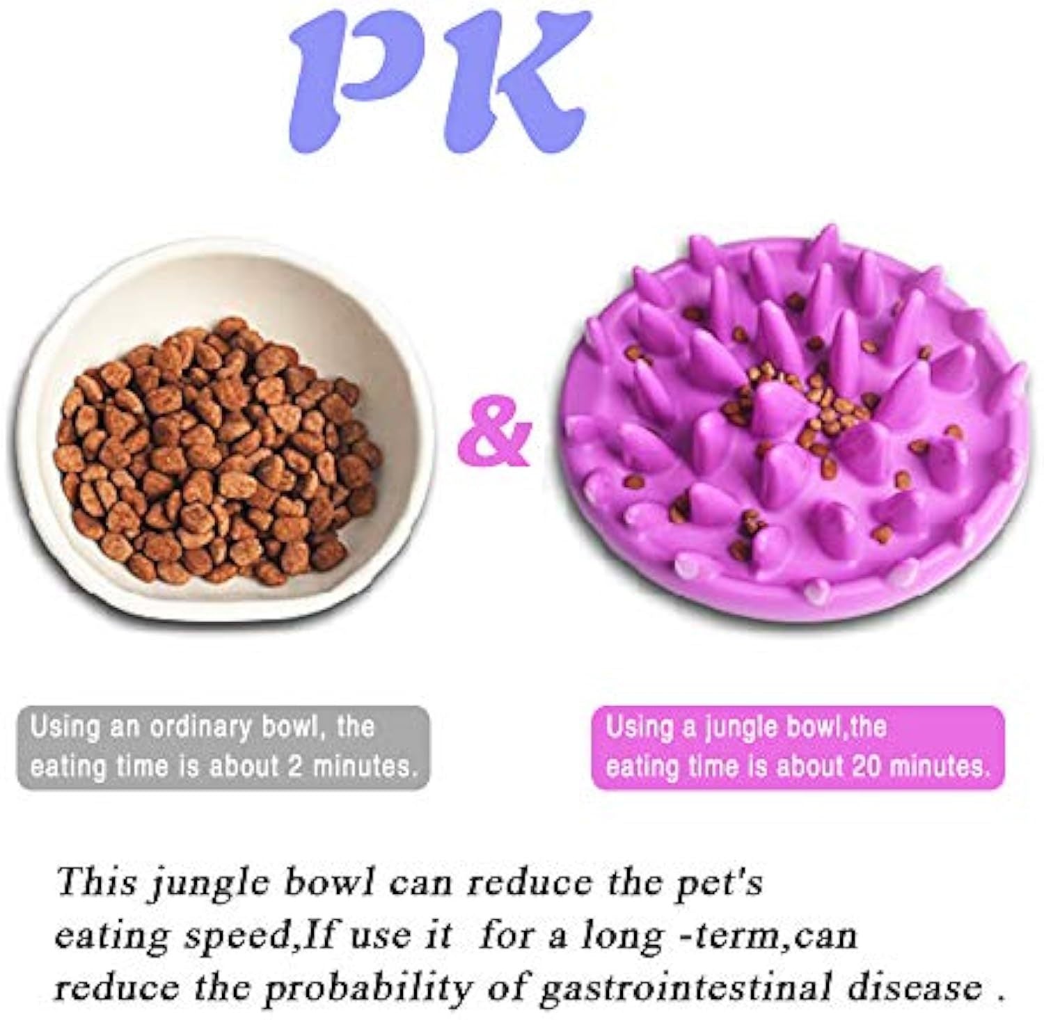 JMT-336650 Interactive Non-Slip Cat and Dog Slow Feeder Bowl - Jungle Puzzle Design for Healthy Eating