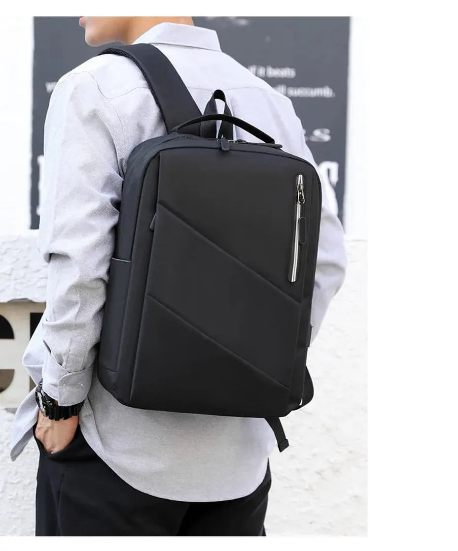 JMT-336650 Waterproof Oxford Canvas Laptop Backpack with USB Charging and Nylon Lining, Ideal for School and Travel