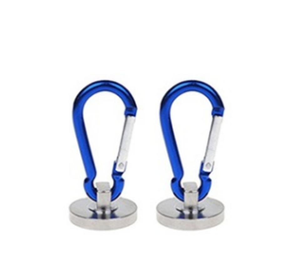 JMT-336714 Magnetic Carabiner Tool Buckle with Blue Plastic Edging and Detachable Ring