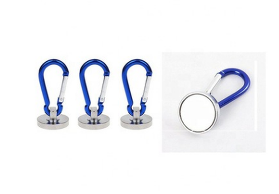 JMT-336714 Magnetic Carabiner Tool Buckle with Blue Plastic Edging and Detachable Ring