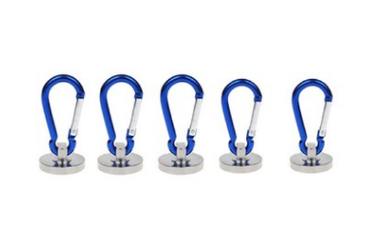 JMT-336714 Magnetic Carabiner Tool Buckle with Blue Plastic Edging and Detachable Ring