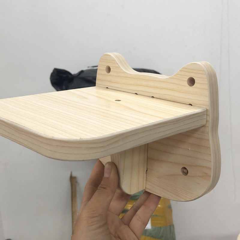 JMT-336842 Wall-Mounted Solid Wood Cat Jumping Platform for Active Pets