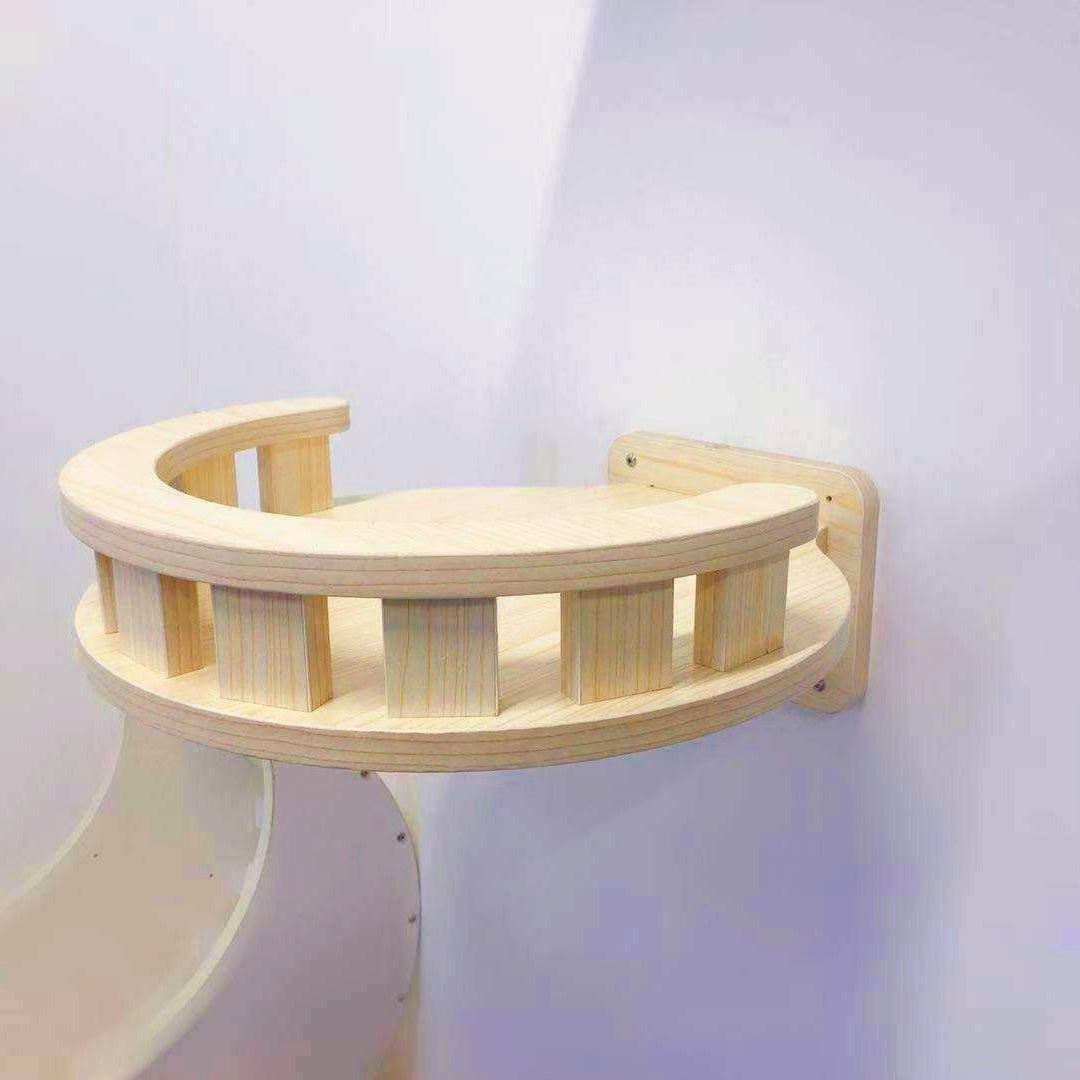 JMT-336842 Wall-Mounted Solid Wood Cat Jumping Platform for Active Pets