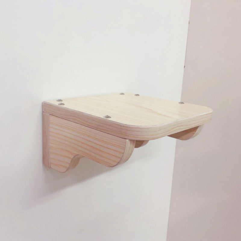 JMT-336842 Wall-Mounted Solid Wood Cat Jumping Platform for Active Pets