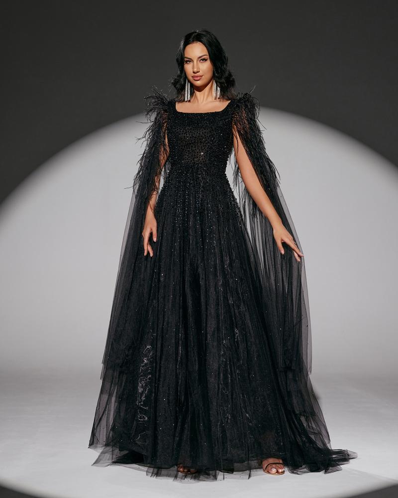 JMT-337226 Elegant Black Evening Dress - Model SH0013 for Women’s Special Occasions