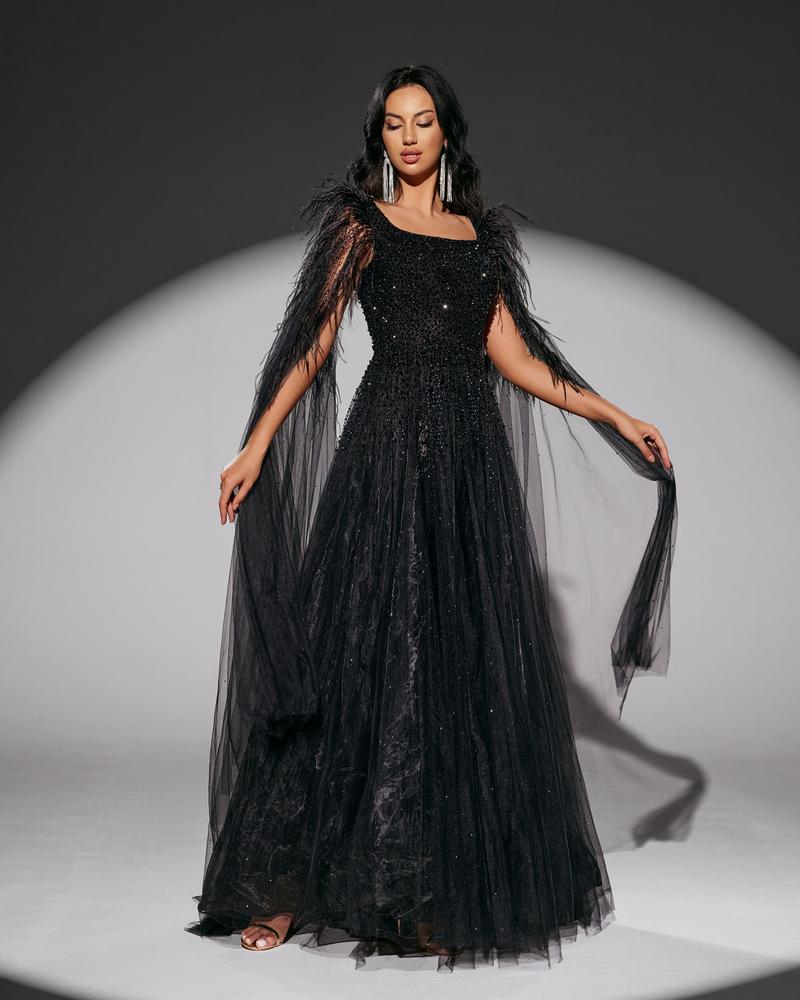 JMT-337226 Elegant Black Evening Dress - Model SH0013 for Women’s Special Occasions