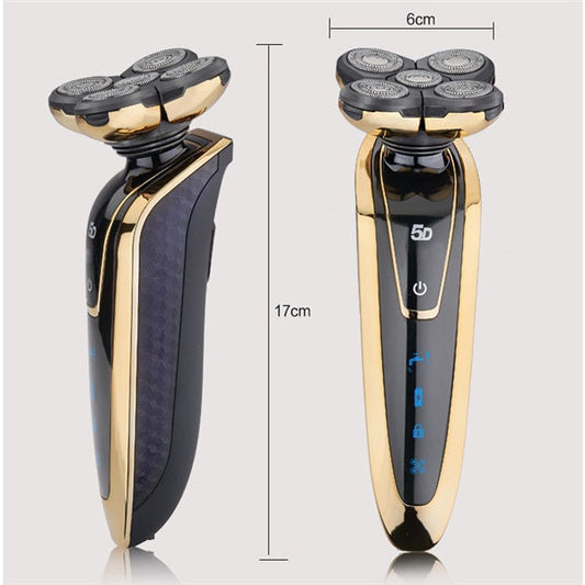 JMT-337226 Rechargeable 5D Rotary Shaver with Multi-Functional Heads and Full Body Wash Design