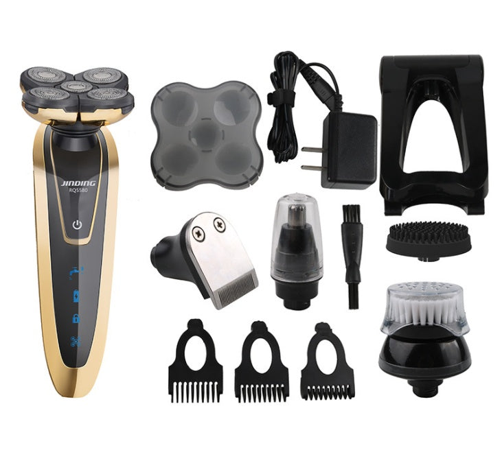 JMT-337226 Rechargeable 5D Rotary Shaver with Multi-Functional Heads and Full Body Wash Design