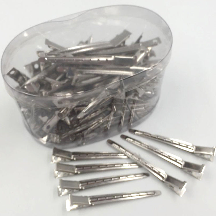 JMT-337354 Stainless Steel Hairdressing Duckbill Clips - Large Steel Hair Staples, Pack of 10