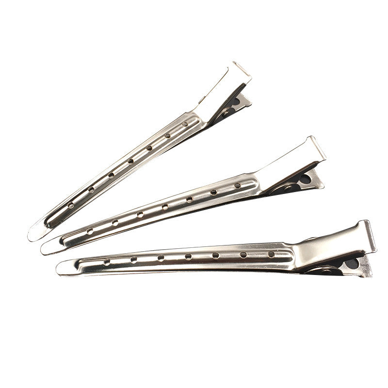 JMT-337354 Stainless Steel Hairdressing Duckbill Clips - Large Steel Hair Staples, Pack of 10