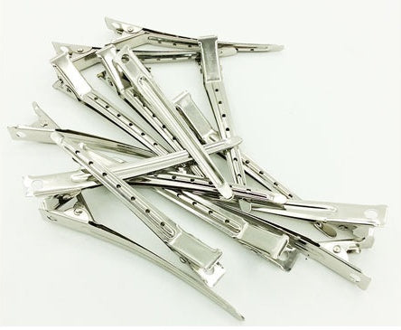 JMT-337354 Stainless Steel Hairdressing Duckbill Clips - Large Steel Hair Staples, Pack of 10