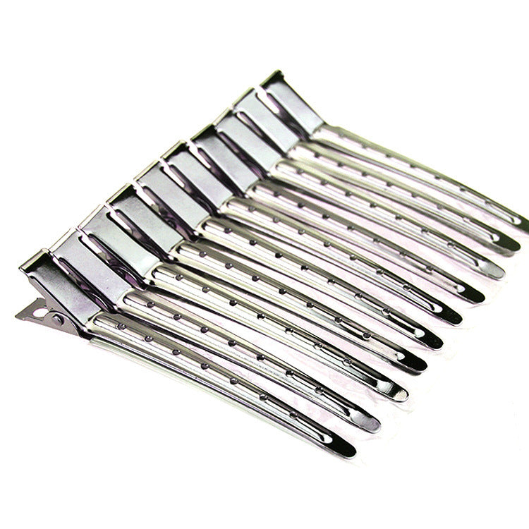 JMT-337354 Stainless Steel Hairdressing Duckbill Clips - Large Steel Hair Staples, Pack of 10