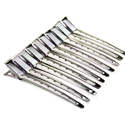 JMT-337354 Stainless Steel Hairdressing Duckbill Clips - Large Steel Hair Staples, Pack of 10
