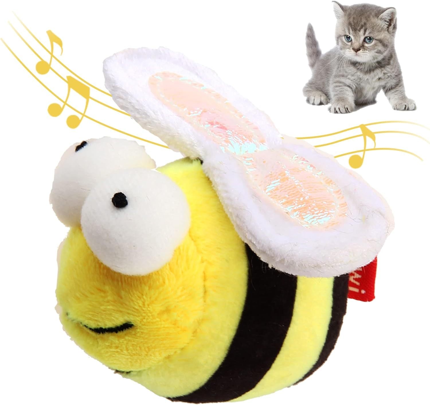 JMT-337802 Interactive Chirping Bee Cat Toy – Motion-Activated Squeaking Companion for Engaging Playtime