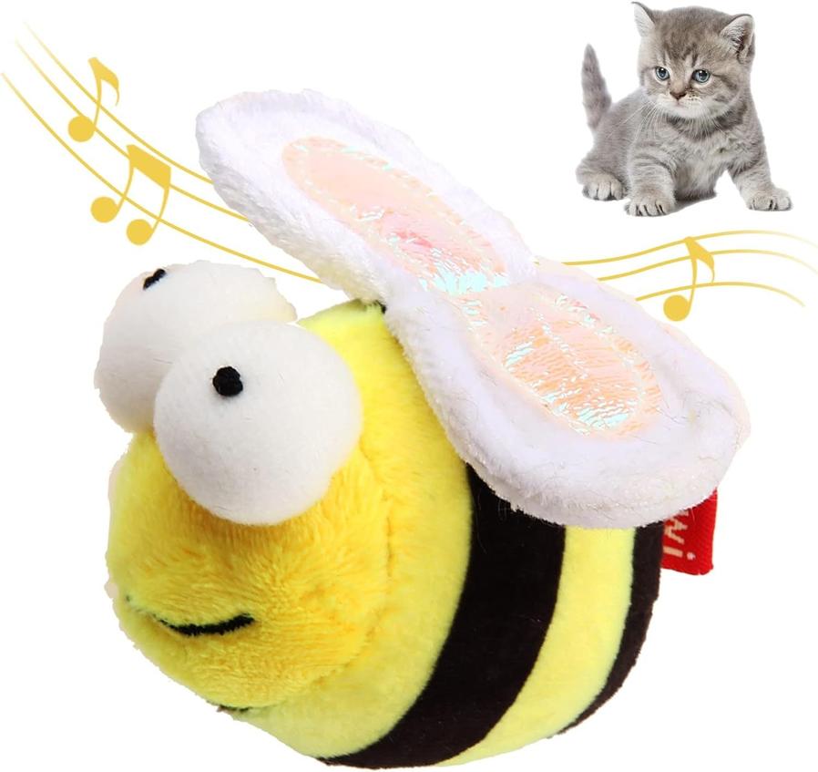 JMT-337802 Interactive Chirping Bee Cat Toy – Motion-Activated Squeaking Companion for Engaging Playtime