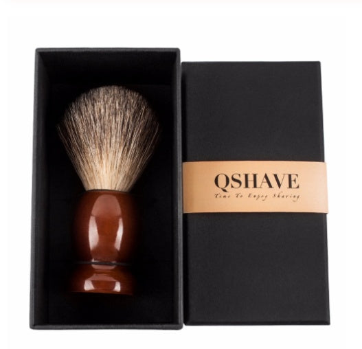 JMT-338250 Mixed Road Badger Hair Brush with Lotus Wood Handle for Gentle Beard Grooming
