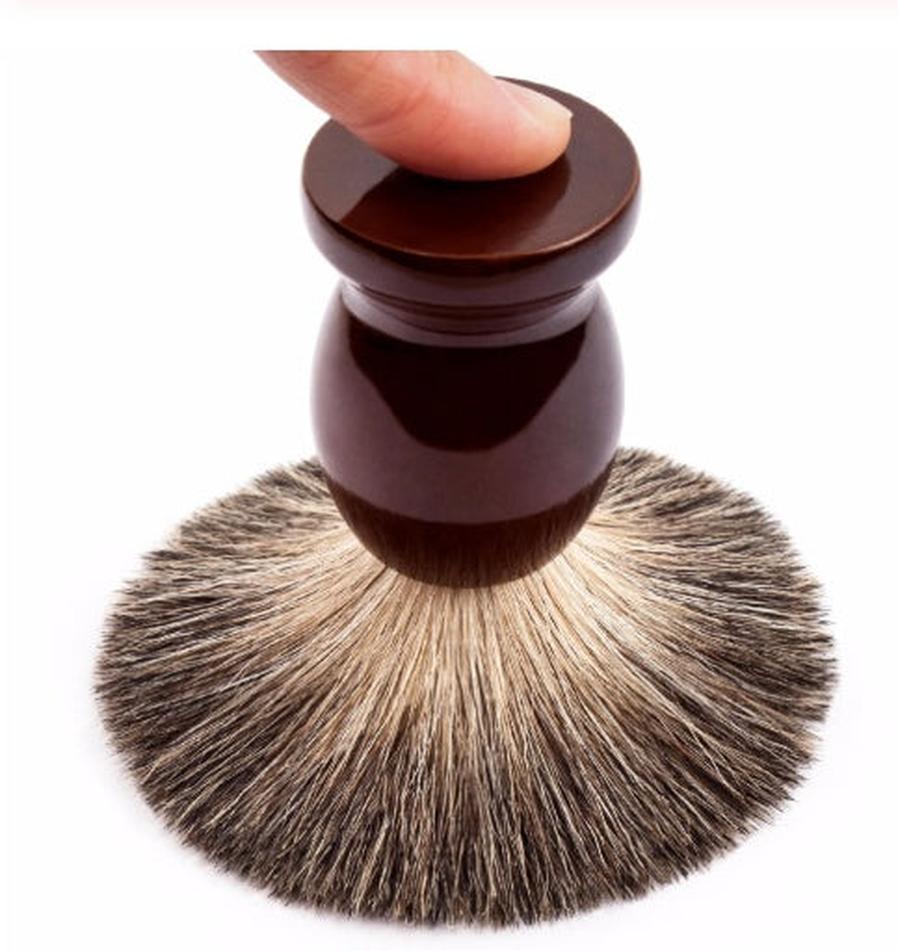 JMT-338250 Mixed Road Badger Hair Brush with Lotus Wood Handle for Gentle Beard Grooming