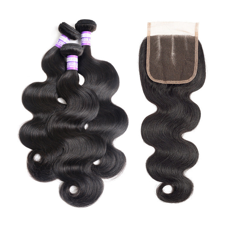 JMT-338506 Brazilian Human Hair Bundles with Closure for Natural Style and Versatility