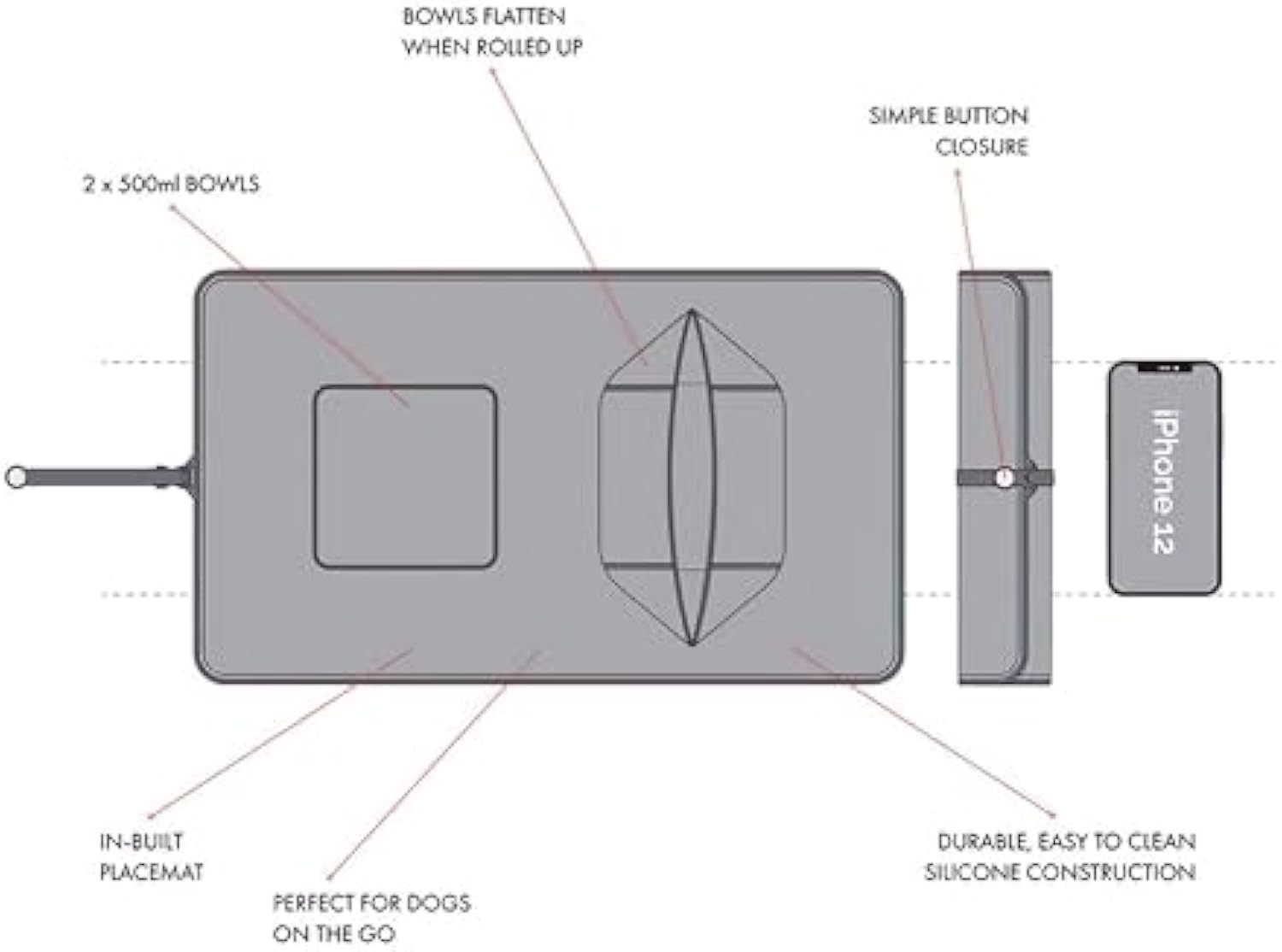 JMT-338954 Collapsible Silicone Pet Feeder Bowls for Dogs and Cats - Portable and Lightweight Travel Dishes for Food and Water