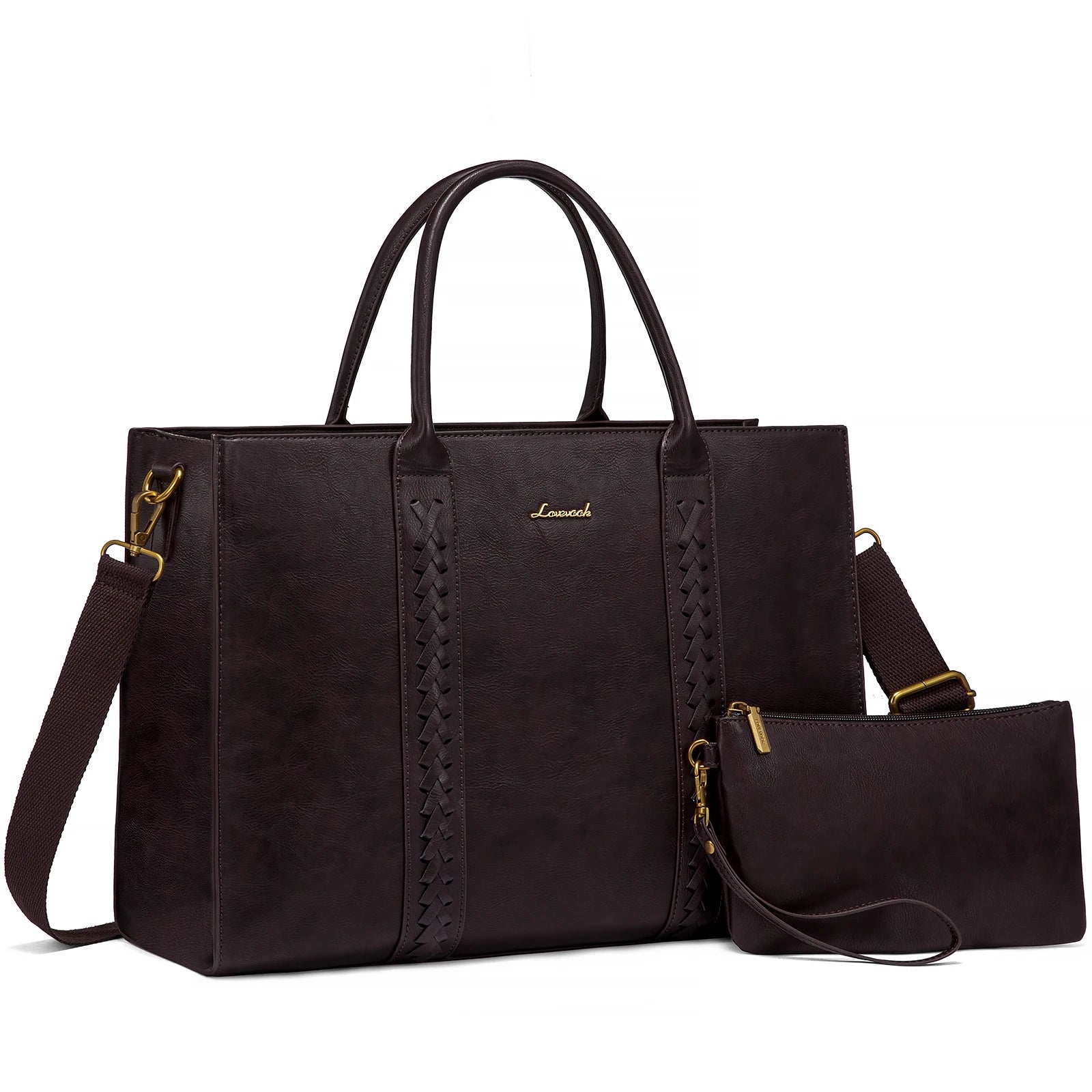 JMT-338954 Large Waterproof PU Leather Laptop Tote Bag for Business Professionals