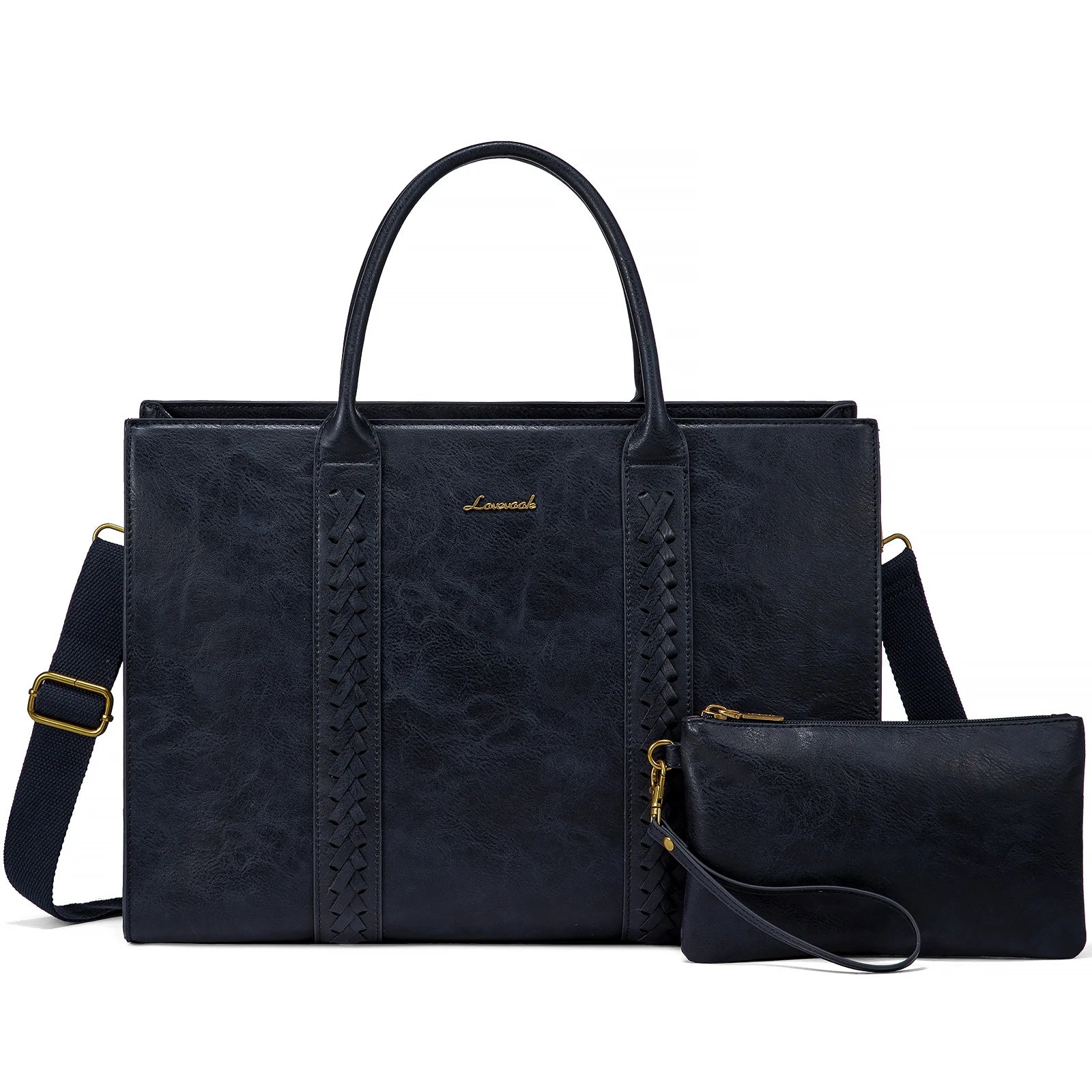 JMT-338954 Large Waterproof PU Leather Laptop Tote Bag for Business Professionals