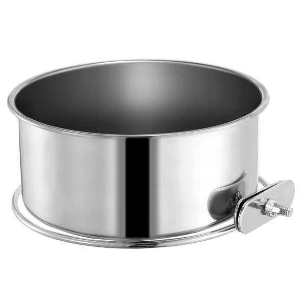 JMT-339146 Detachable Stainless Steel Pet Bowl with Clamp for Cages - Food and Water Bowl for Dogs, Cats, and Small Pets