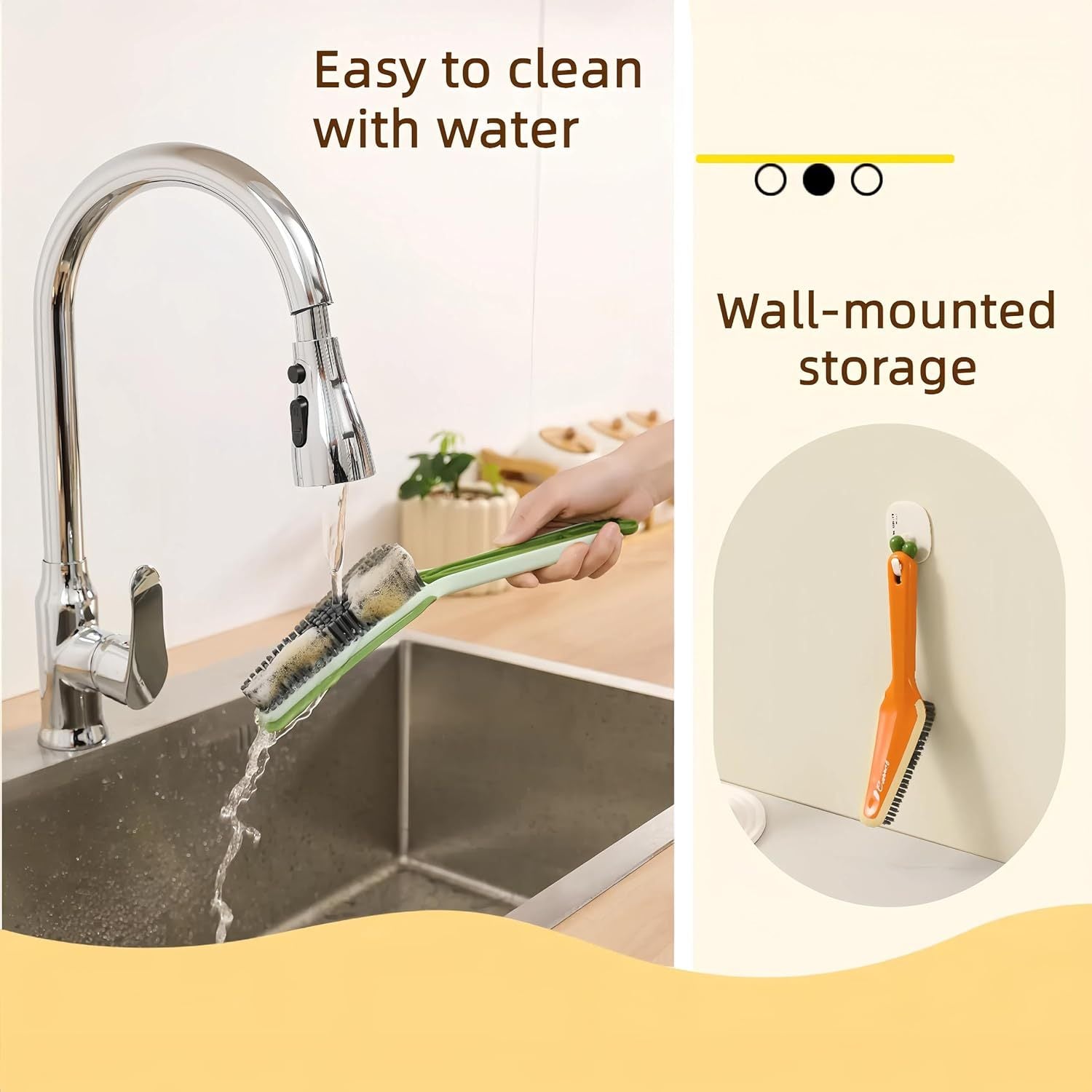 JMT-339210 3-in-1 Multifunctional Pet Cleaning Brush with Hard Bristle, Tweezer, and Scraper for Home Use