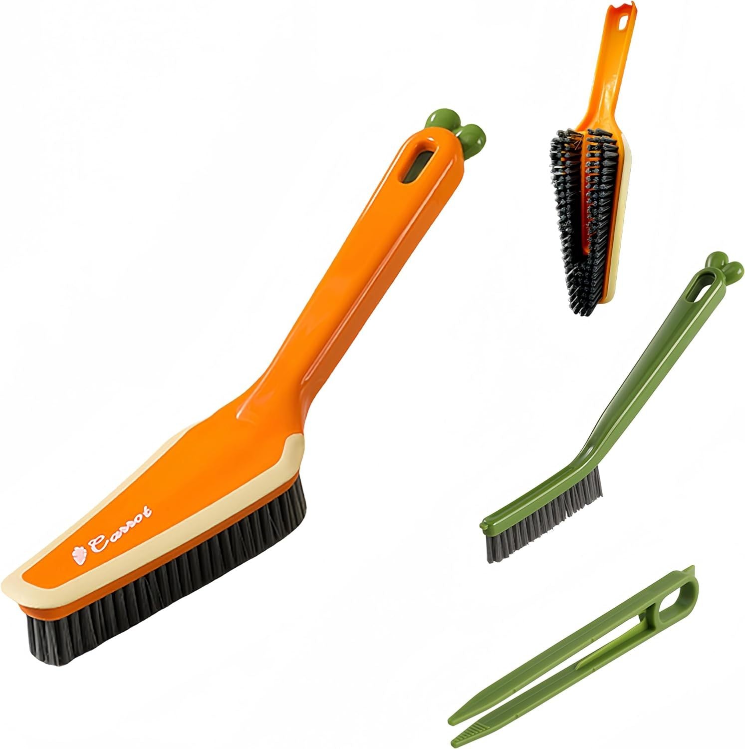 JMT-339210 3-in-1 Multifunctional Pet Cleaning Brush with Hard Bristle, Tweezer, and Scraper for Home Use