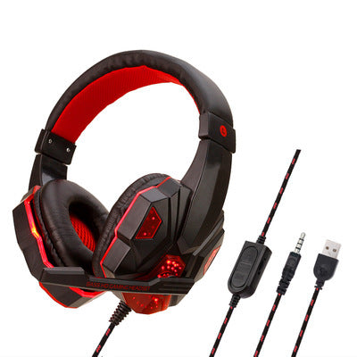 JMT-339466 Illuminated Wired Gaming Headset with Adjustable Microphone and Volume Control for PC, PS4, Switch, and Laptop