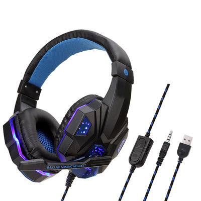 JMT-339466 Illuminated Wired Gaming Headset with Adjustable Microphone and Volume Control for PC, PS4, Switch, and Laptop