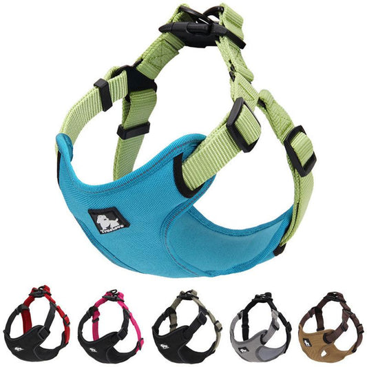 JMT-339466 Reflective Vest-Type Dog Chest Harness with Adjustable Leash - Nylon and Neoprene, Available in Various Colors and Sizes