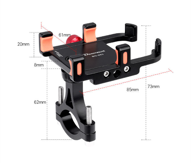 JMT-339978 Aluminum Alloy Bicycle Phone Holder Bracket for 60-100MM Width Devices