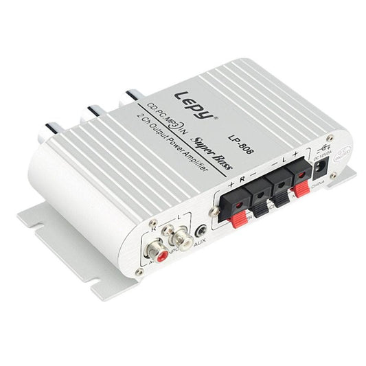 JMT-340298 15W Dual Channel HIFI Amplifier Woofer for Car & Boat - Model LP-808, RCA Connection, Aluminum Alloy