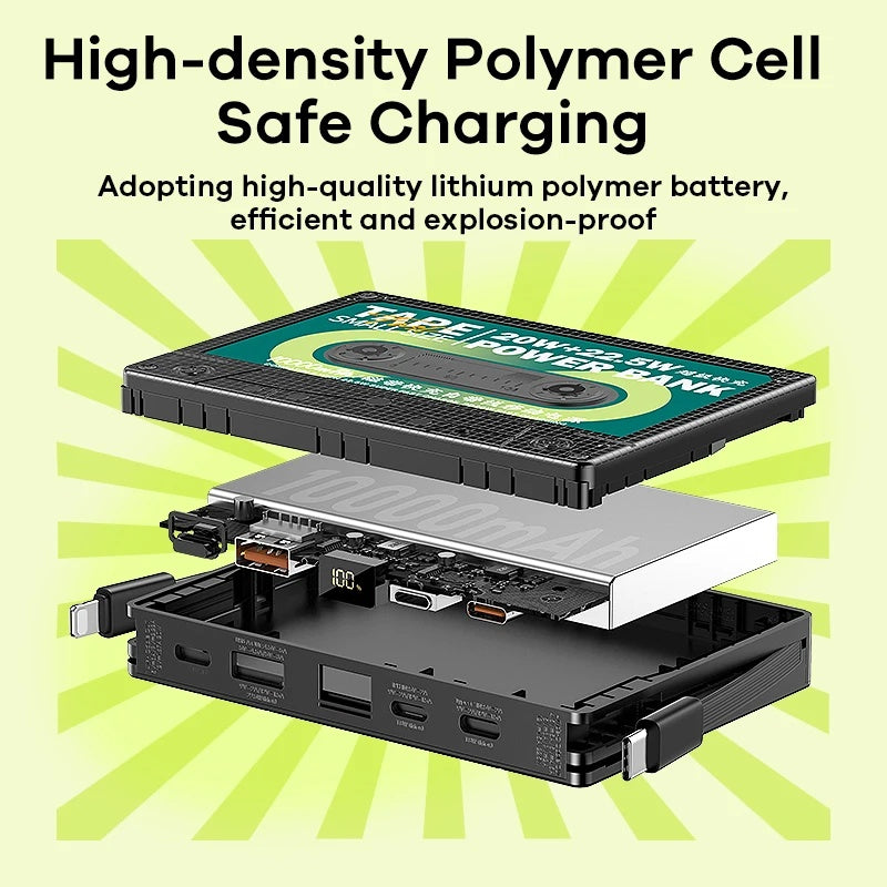 JMT-340298 High-Capacity 10,000mAh Power Bank with Two-Way Fast Charging - Portable Mobile Battery for Smartphones and Devices